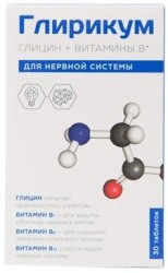 Глирикум глицин+витамины группы В, табл. д/рассас. 1100 мг №30 БАД для нервной системы