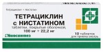 Тетрациклин с нистатином, таблетки покрытые оболочкой 100 мг+22.2 мг 10 шт