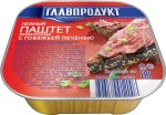 Паштет, Главпродукт 95 г Нежный из говяжей печени квадрат